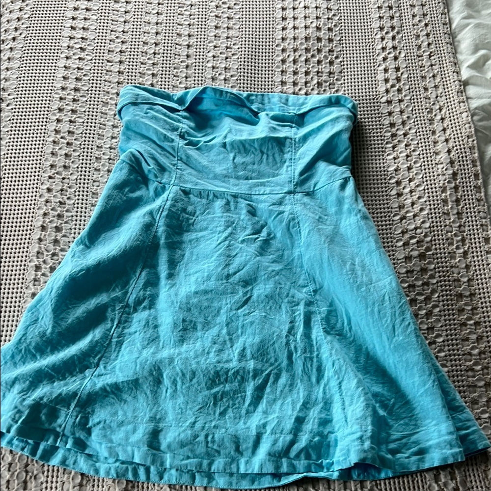Strapless Blue Dress